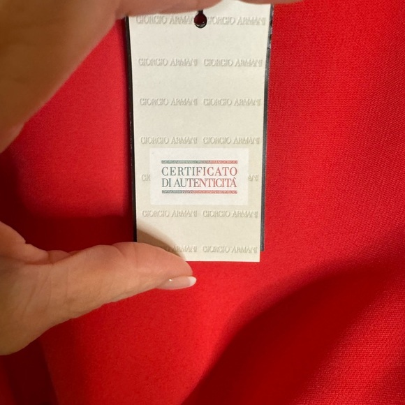 Bateau Neckline Knee-Length Emporio Armani Red Dress SZ 8 Italian 40 NWT - Picture 10 of 15